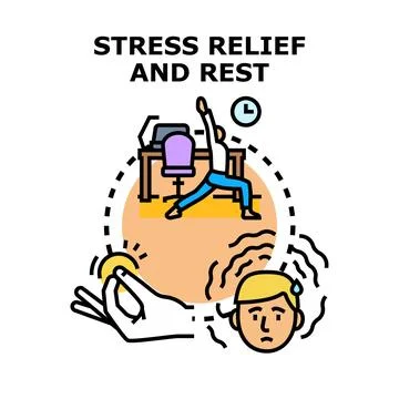 Stress relief and rest concept illustration Stock Illustration
