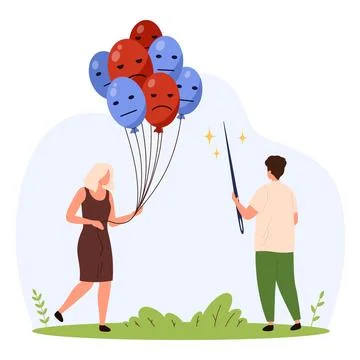 Stress Relief Support Concept Flat Vector Art Stock Illustration