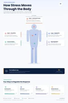 Stress Response System Map Infographic Vector Nervous System Illustrazione stock