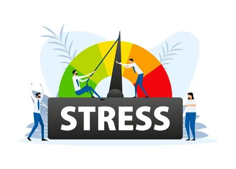 Stress scale test. Prevent stress level. Vector illustration. Illustrazione stock