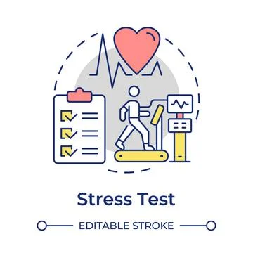 Stress test flat linear concept icon Stock Illustration