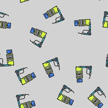 Stress test treadmill cardiology vector seamless pattern Stockillustratie