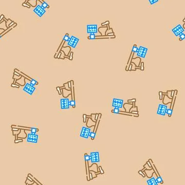 Stress test treadmill cardiology vector seamless pattern Stock Illustration