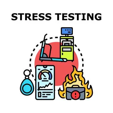 Stress testing evaluating system performance and business resilience Stock Illustration