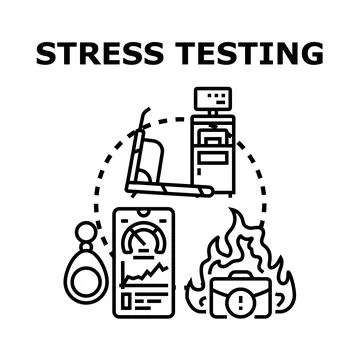 Stress testing evaluating system performance and business resilience Stock Illustration
