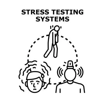 Stress testing systems checking performance under pressure Stockillustratie
