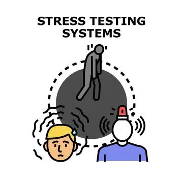Stress testing systems checking performance under pressure Stock Illustration