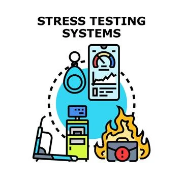 Stress testing systems concept icon illustrating performance evaluation Stock Illustration