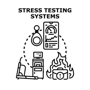 Stress testing systems concept icon illustrating performance evaluation 스톡 일러스트