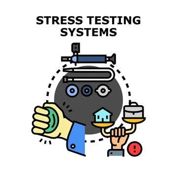 Stress testing systems evaluating business and home balance 스톡 일러스트