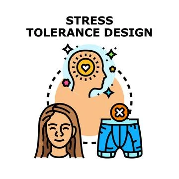 Stress tolerance design concept with human head and underwear Stock Illustration