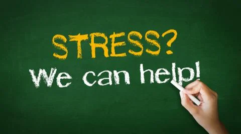 Stress we can help chalk illustration Stock Photos
