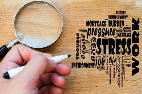 Stress word cloud design Stock Photos