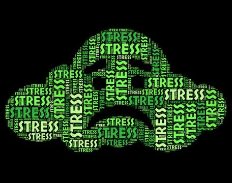 Stress Word Represents Stressing Text And Wordcloud Иллюстрация