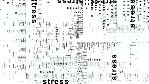 Stress Words Text in 3D Space Animation Seamless Loop Background Stock Footage 111647511