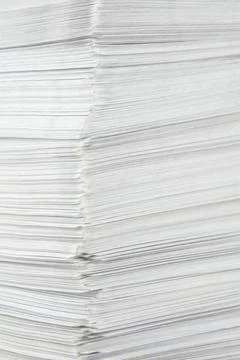 Stress at work: a Huge stack of envelopes with work mail on the table at the  Foto stock