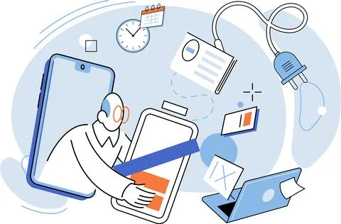 Stress at work. Seeking professional help and implementing stress management Illustrazione stock