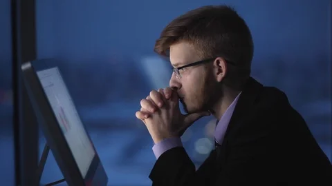 Stress from Working Late Stock Footage 89648621