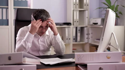 Stress at Workplace Stock Footage 46104946