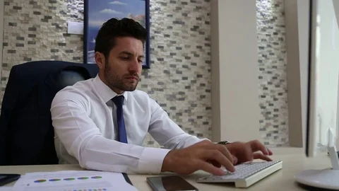 Stress at Workplace Office Stock Footage 72183978