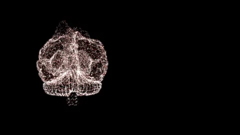 Stressed brain of abstract particles exploding in darkness. 動画素材 121805707