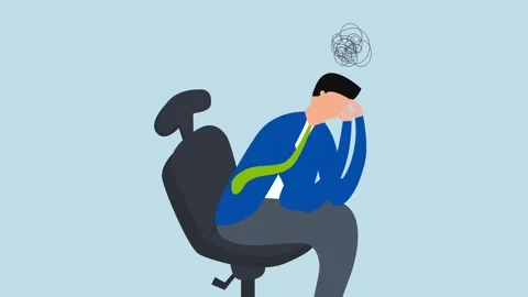 Stressed Businessman with Confusion Scribble Overhead Video stock 304804409