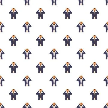 Stressed businessman pattern feeling frustration and worry Stockillustratie