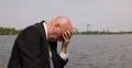 Stressed Businessman Sitting Touching Head Frustrated Man Worried Sad CEO Crisis 4k or 4k+ Resolution