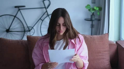 Stressed businesswoman thinking about a problem at work Stock Footage 333200733