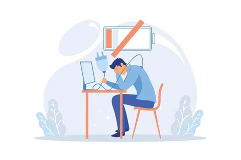 Stressed characters workload, deadline.  Owerworking people, workaholics with Stock Illustration