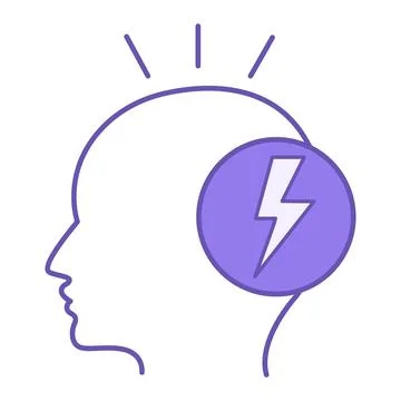 Stressed Color Icon. Vector Icon of Depressed and Anxious Person. Emotions .. Stock Illustration