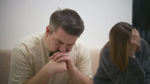 Stressed couple experiencing relationship problems at home Stock Footage 340925659
