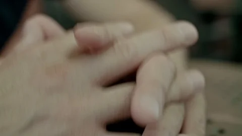 Stressed hands during conversation / 4K Video Video stock 95814829