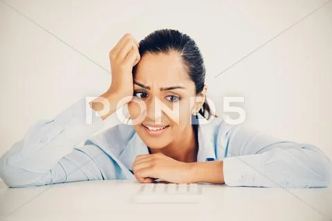 Stressed indian business woman headache depressed Stock Photos