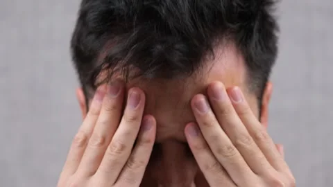 Stressed man close up Stock Footage 260918803