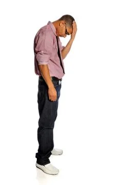 Stressed Man With hand on Head Stock Photos