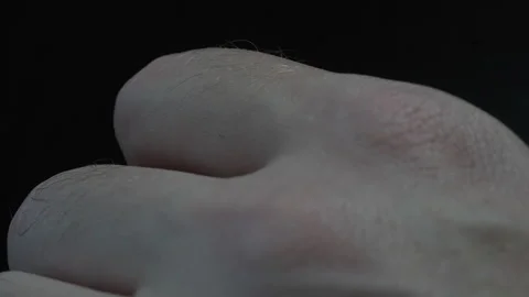 Stressed Man Tapping Finger And Fidgiting On Desk Or Table Macro Hand Close Up Stock Footage 251663134