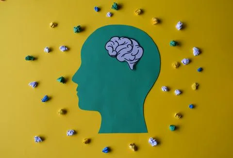 The Stressed Mind: Overwhelmed with Thoughts Stock Photos