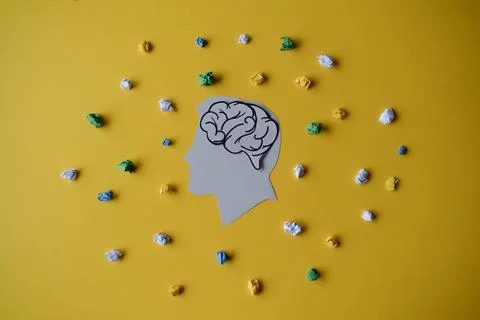 The Stressed Mind: Overwhelmed with Thoughts Foto stock