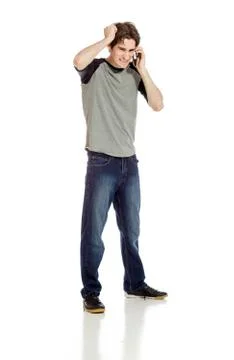 Stressed model pulling hairs Stock Photos