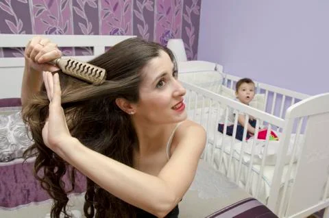 Stressed mother Stock Photos