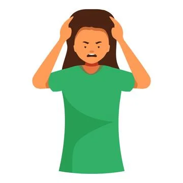 Stressed nurse feeling headache and frustration, holding head with hands Stock Illustration