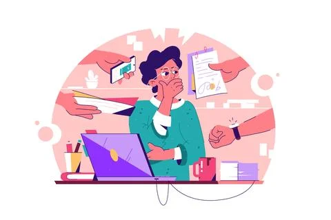 Stressed Office Worker illustration 스톡 일러스트