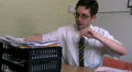 Stressed office worker looking through paperwork HD Footage