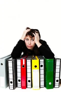 Stressed office worker Stock Photos