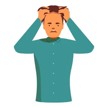 Stressed office worker pulling hair in frustration and despair Stock Illustration