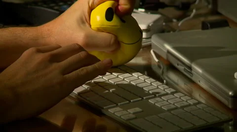 Stressed out office worker typing close up Stock Footage 43240746