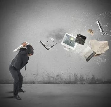 Stressed out from work Stock Illustration