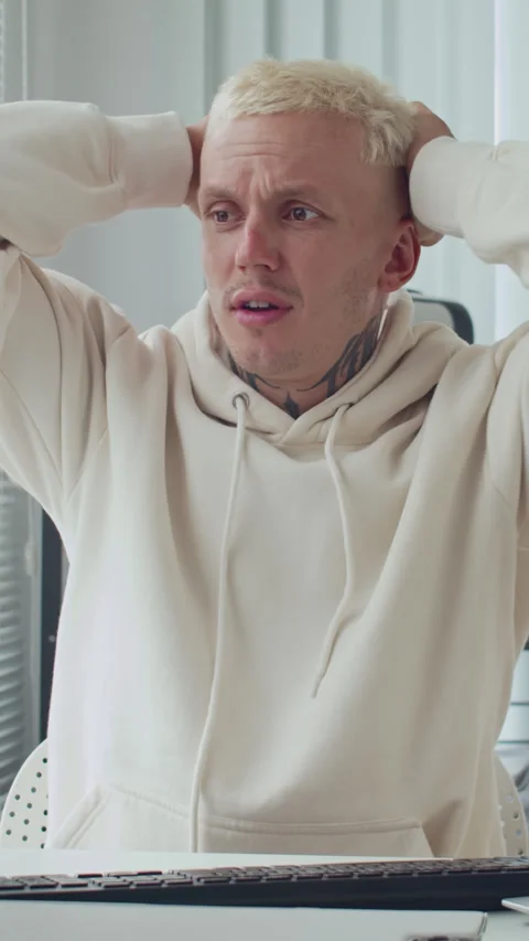 Stressed Programmer Finding Bug in Coding Script Stock Footage 303557984