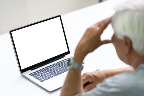 Stressed Senior Having Errors Foto stock